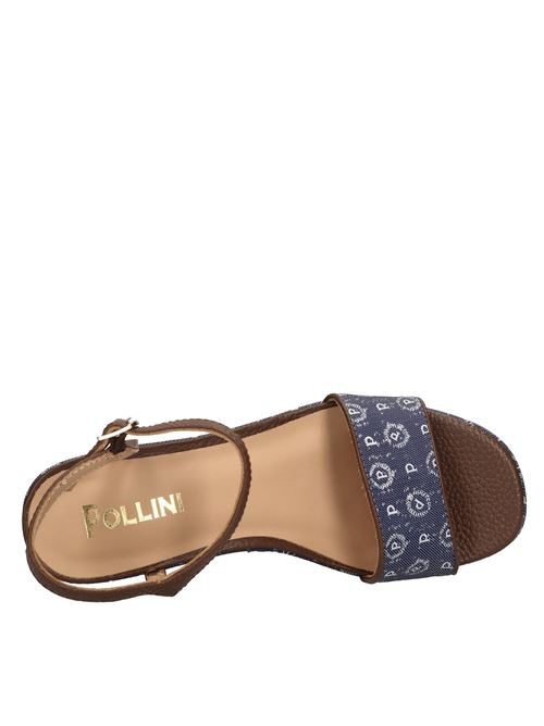 Zeppe in pelle e tessuto POLLINI HERITAGE | TA16138I0EQ6D70ABLU-MARRONE